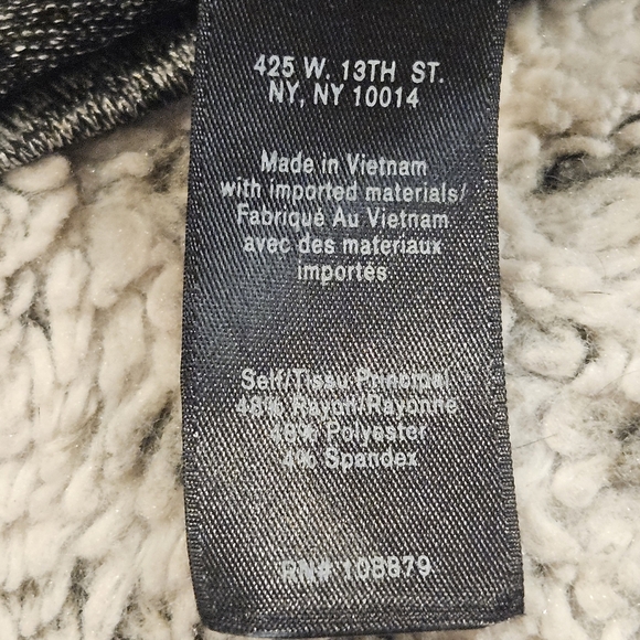 Rag & Bone SZ L Black Marled Midi Stretch Dress Twist Cut Out Back Sleeveless - Picture 6 of 11